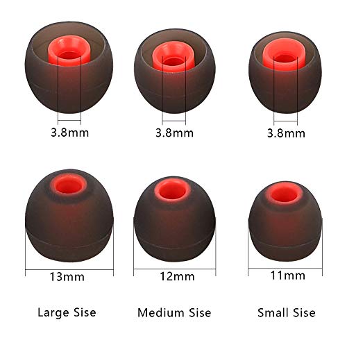 Image of Silicone Replacement Earbud Tips Ear Tips Fit Most in-Ear Earbuds(Inner Hole 3.8mm -5.1mm) Headphone Earbud Covers Eartips 9 Pairs S M L