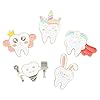 USHOBE 5 Stücke Zahn Emaille Pins Kaninchen Broschen Zahnarzt Revers Pin Für Kleidung Schal Tasche Rucksack Dekorationen