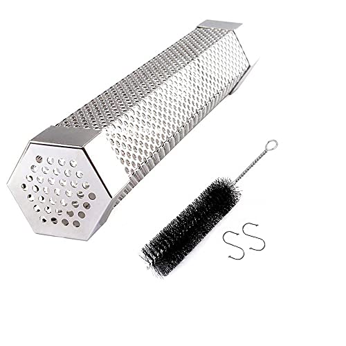 Cenpek Tubo Per Affumicatore A Pellet Per Barbecue In Acciaio Inox Da 30,5 Cm, Portatile, Esagonale, Per Grigliare Carne, Barbecue, Cucina Con Spazzol