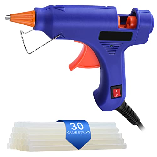 Hot Glue Guns, Mini Hot Glue Gun with Glue Sticks(30pcs), 90S Heating Fast, Hot Glue Guns for Crafts with Support Kickstand for DIY Arts, Home Repairs, Craft, Card, Plastic, Wood, Glass, Fabric