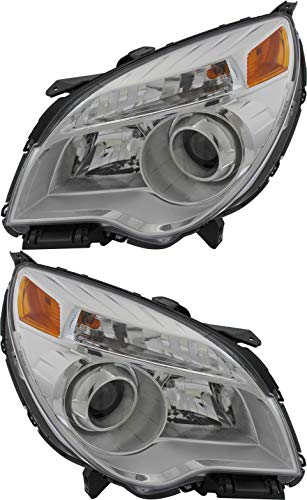 Gold Shrine For Chevrolet Chevy Equinox Headlights Lamps Set 2010 2011 2012 2013 2014 2015 Halogen Driver and Passenger Side