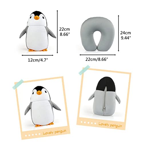 Almohada cuello forma U microperlas 20 cm gris miniatura 7