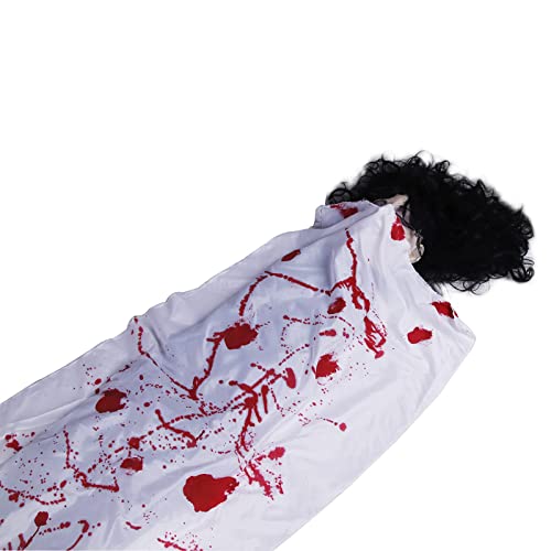 Molezu 6 Ft. Long Latex Halloween Creepy Scary Grave Dead Body For Creepiest Haunted House Décor Halloween Prop Decorations White #TOP1