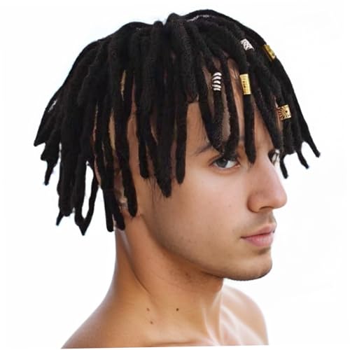 Perruque dreadlock courte pour hommes noirs tresses faciles