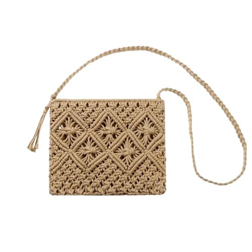 R.R.LALA Macrame Purses Woven Bag Bohemian Tassel Straw Beach Bag Crossbody Bohemian Tassel Crossbody bag - Size: Width 25 cm x Length 20 cm Beige Color (B0D4QXR3VH) Amazon Price History, Amazon Price Tracker