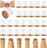 24 Pcs Chair Leg Floor Protectors for Hardwood Floors Silicone Covers to Protect Wood Tile Floors Scratches Felt Pads Furniture Leg Caps No Noise (Fit:0.5'-0.78')