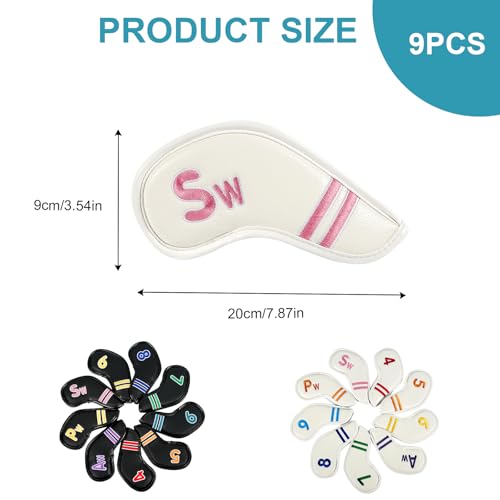 Couvre-club de golf imperméable en cuir PU pour la protection de vos bois lot de 9