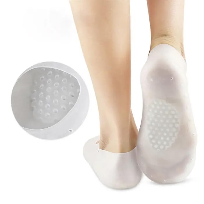 XENOTY Silicone Socks Full Size Socks, Moisturizing Socks Foot Anti Cracking Care Skin Socks For Dry Feet Cracked Heel Repair Heel Softener Foot Care-Sock For Women For Men (White)-image-36
