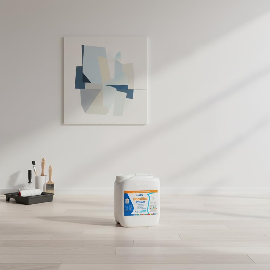 MAPEI Dursilite Primer, Fissativo Trasparente Base Acqua per Muri Interni, Promotore di Adesione, Basse Emissioni VOC, Consolidante per Pitture e Smalti (4 Litri)