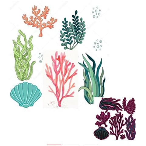 Sea Plant Die Cuts Seaweed Coral Shells Cutting Dies Embossing Scrapbooking Dies Cuts Stencil for DIY Scrapbooking Album Decoration Card Making Cover