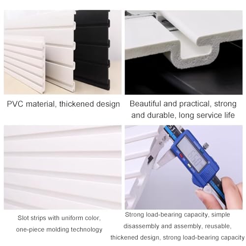 Wall Panel Slatwall Display Retail Store nizer Garage Storage Craft Tool Racks Home Workshop Shelving White 100x31CM/39.37x12 Versatile and Durable Storage Solution - Image 3