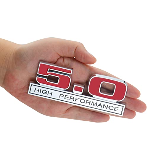 Image of 2Pc 5.0 Liter High Performance Logo Emblem Badge 3D Decals Stickers Cars Trucks