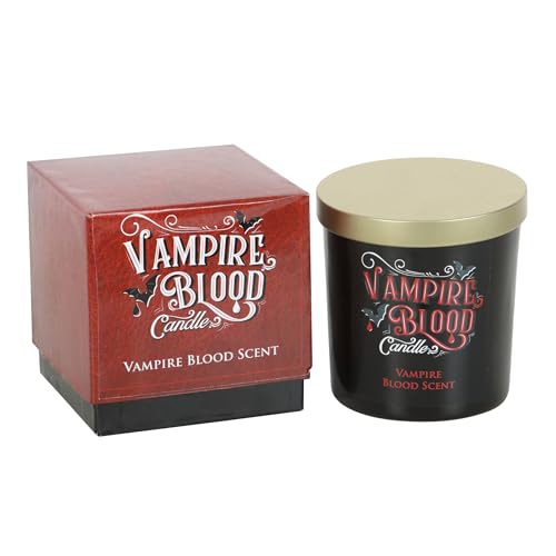 Something Different Wholesale Victorian Vampire Decor: Gothic Blood Candle in Black Glass Jar - Mystical Atmosphere Setting for Horror Movie Night, Essential Gothic-Inspired Ornament