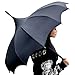 Gothic Rebel Dark Wing Black Pagoda Umbrella - Manual Open with Scalloped Bat Wing Edges for Enhanced Water Displacement - Quality Gothic Style Full-Size Umbrella