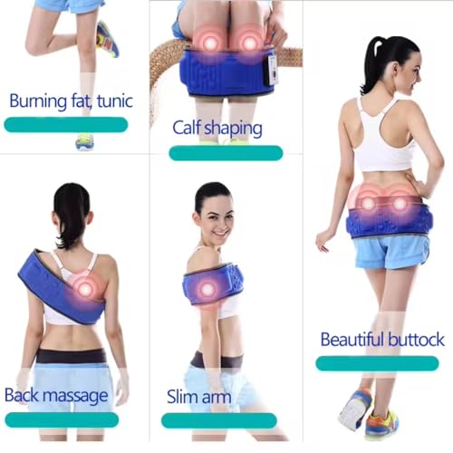 Massagegürtel, Schlankheitsgürtel für Taille, Bauch mit hoher Vibration für Taille, Bauch, Unterleib, Rücken, Hüfte, mit 36 ​​Modi, 2 beheizten roten Lampen, verbessert die Durchblutung
