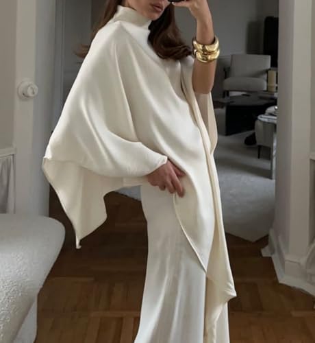 Argeousgor Women Pullover Poncho Sweater Versatile Irregular Knit Shawl Wraps Fashion Lightweight Scarf Cape Top3