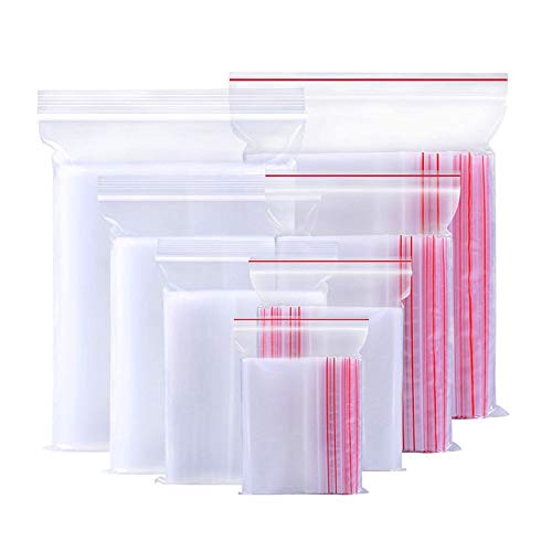 PACKHUP Transparent Zip-seal Bags - 18x25cm 0.12mm Thickness Self-sealing Resealable Zipper Bags (100s)
