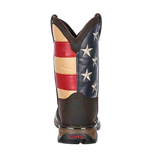 Durango Unisex-Kid's DBT0159 Western Boot, Brown and Union Flag, 2.5 M US Little Kid3