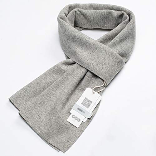 Cold Weather Scarves Scarves Scarf Pure Wool Scarf Male Winter Solid Color Scarf Wild Scarf Fashion High-End Scarf (Color : Gray, Size : 180300.5Cm) #TOP4