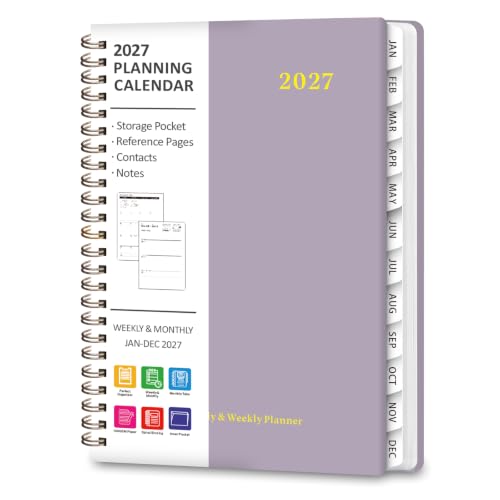 2027 Planner, Weekly and Monthly Calendar Planner Book, A5(6.3'' x 8.5'')