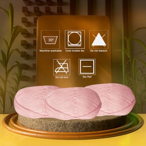 Image of VCR Powder Pink Yarn, 100 Grams Hank, 190 Meters Length, Acrylic Ball for Crochet and Knitting, Soft Crosia Threads, Pack of 1 Yarn, Suitable for DIY Crafts