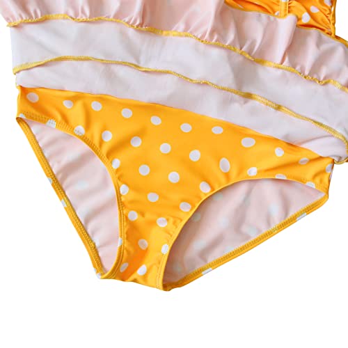 Qyqkfly Polka Dot Girls Kids Bathing Suits Adjustable Swimsuits (Fba) #TOP6