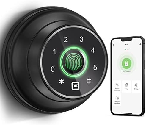 GeekTale 4-in-1 Keyless Entry Door Lock-Fingerprint Door Lock Smart Door Lock with Keypad Biometric Smart Locks for Front Door Deadbolt Lock, App Control, for Front Door Lock Exterior Door Lock