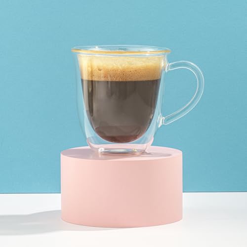 JoyJolt Serene Double Walled Insulated Glasses Coffee Mug (Set of 2) 7.4 Ounces by JoyJolt - Used condition - Image 7