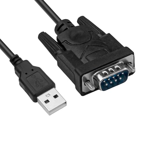 QTMMC USB to Serial Cable, 1.8M USB to RS232 DB9 9 Pin Converter Cord, Serial Female Adapter Cable with Prolific PL2303 Chipset, Support Windows 7/8/10/11, Mac OS X 10.6 and Above