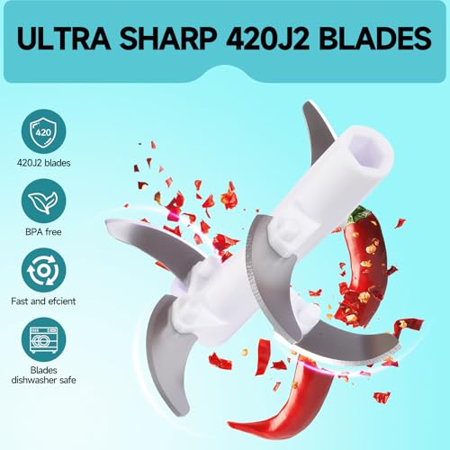 Ziweaye Manual Food Processor Vegetable Chopper, Portable Hand Pull String Garlic Mincer Onion Cutter for Veggies, Ginger, Fruits, Nuts, Herbs, etc. - Image 5