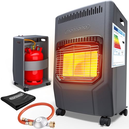 MONZANA® Stufa a Gas GH4500 Riscaldatore per Interni 4200 W 3 Impostazioni Accensione Piezoelettrica Antiribaltamento