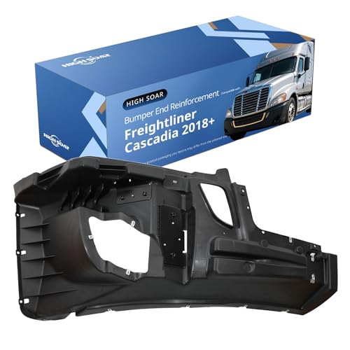 High Soar Bumper End Reinforcement Compatible with Freightliner Cascadia 2018+ Front Bumper Cover Reinforcement Inner Bumper Support with Fog Light Cut-out Truck Accessories, Passenger Side