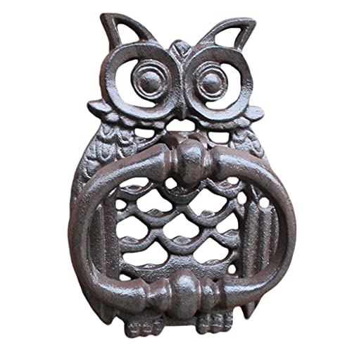 PISOM Heurtoir De Porte Hibou en Fonte Robuste, for Maison en Bois De Jardin, Décoration Intérieure, Heurtoirs De Porte for Porte D'entrée