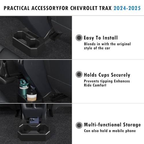 Portavasos para Chevy Trax 2024-2026 con organizador trasero miniatura 3