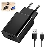 Chargeur 5V 2A, Chargeur USB Secteur Adaptateur Prise USB C avec Câble de Charge Rapide de 2M 2A Compatible avec iPhone/Samsung/Xiaomi/Lecteur eBook/écouteurs/Jouet/Lampe Table/Teléfonos/Tablettes