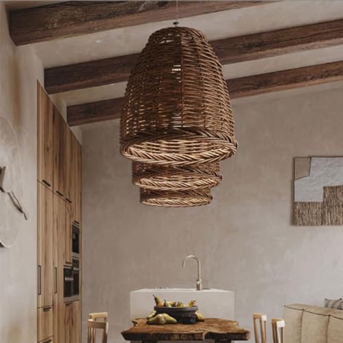 Lampe suspendue rotin pour réchauffer une pièce trop moderne - 6