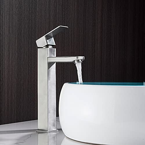 Mitigeur d'évier à une poignée anti-traces - Robinet de lavabo haut pour éviter les éclaboussures