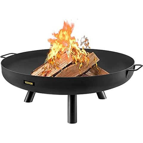 VEVOR Pozo de Fuego Acero al Carbono Pintado de Negro Brasero Grande Cover