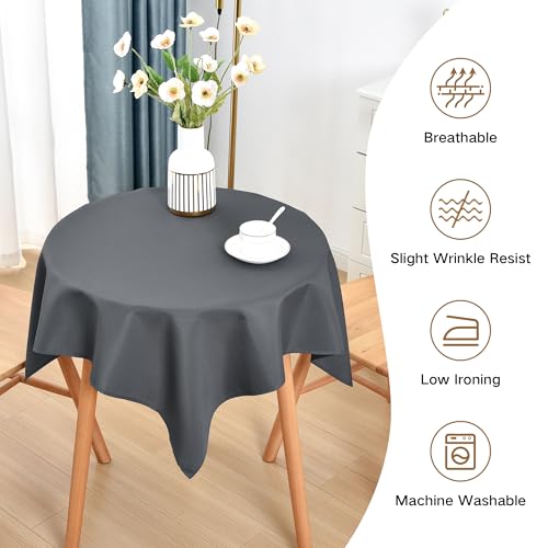 Nacuci Small Square Tablecloth 36x36 Inch Washable Polyester Side Table Cloth Solid Grey Heavy Duty End Table Cover for Dining Home Party by Nacuci - Used condition - Image 5