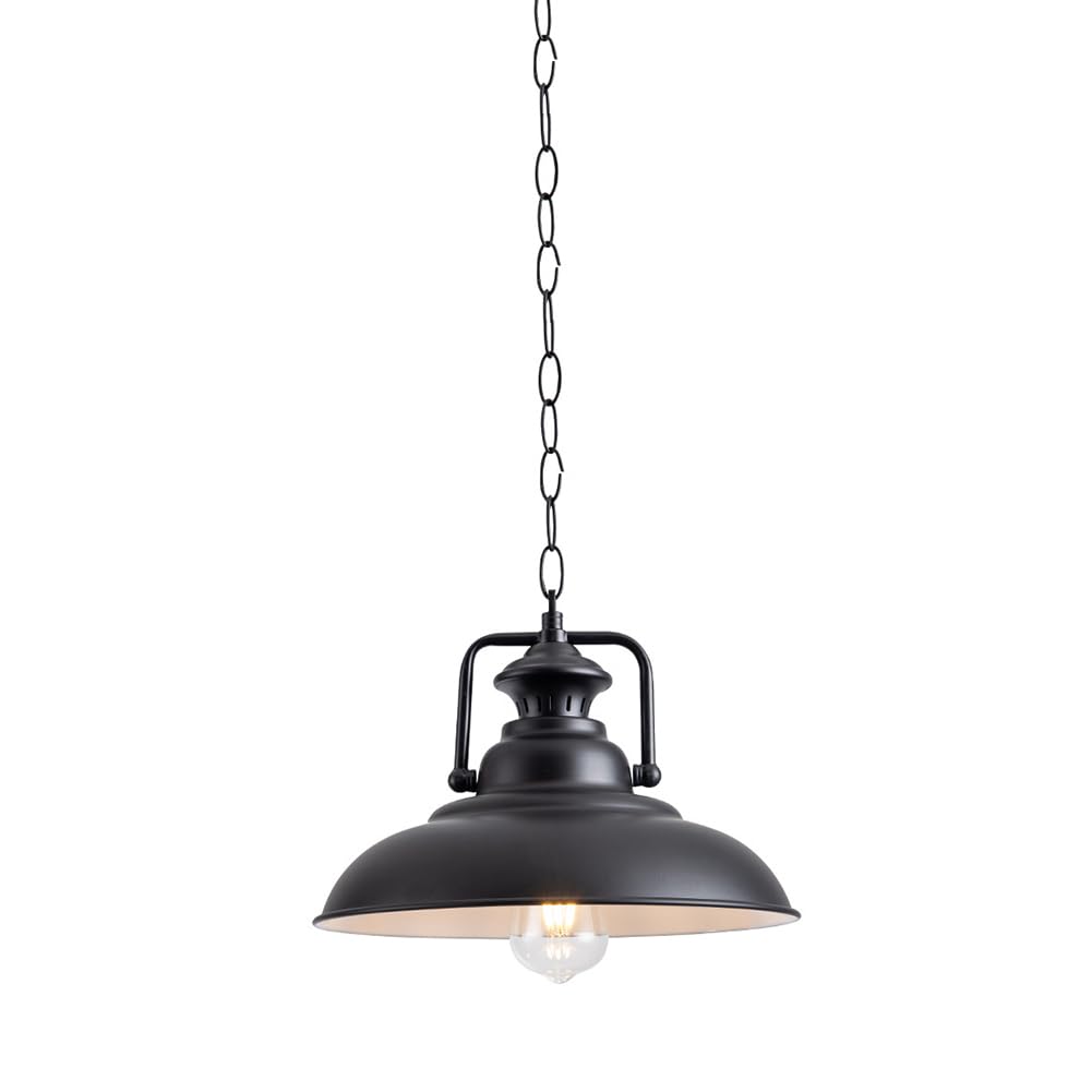 Suspension métal et fer style rustique luminaire industriel noir à suspendre au plafond