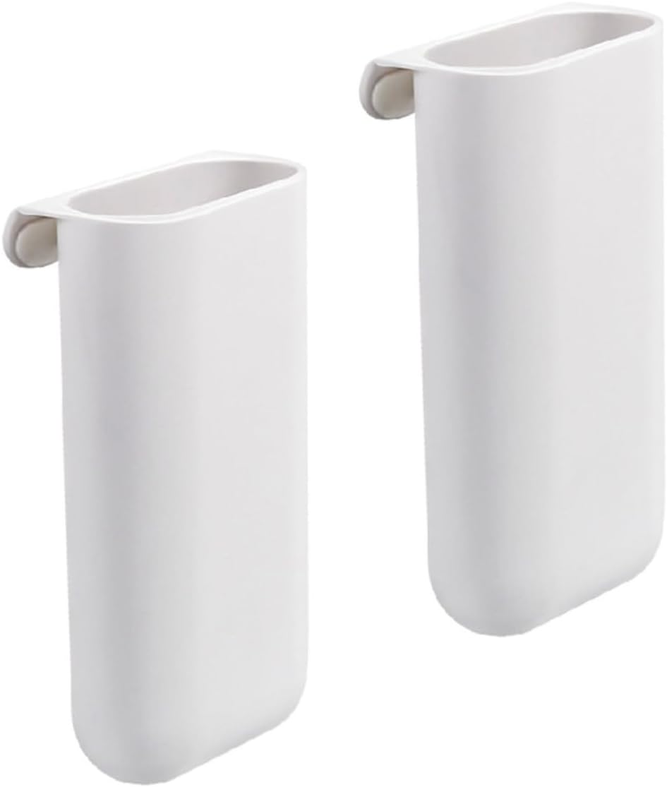 PRETYZOOM Desktop Pen Holder Storage Box White Adhesive 2pcs Self PP