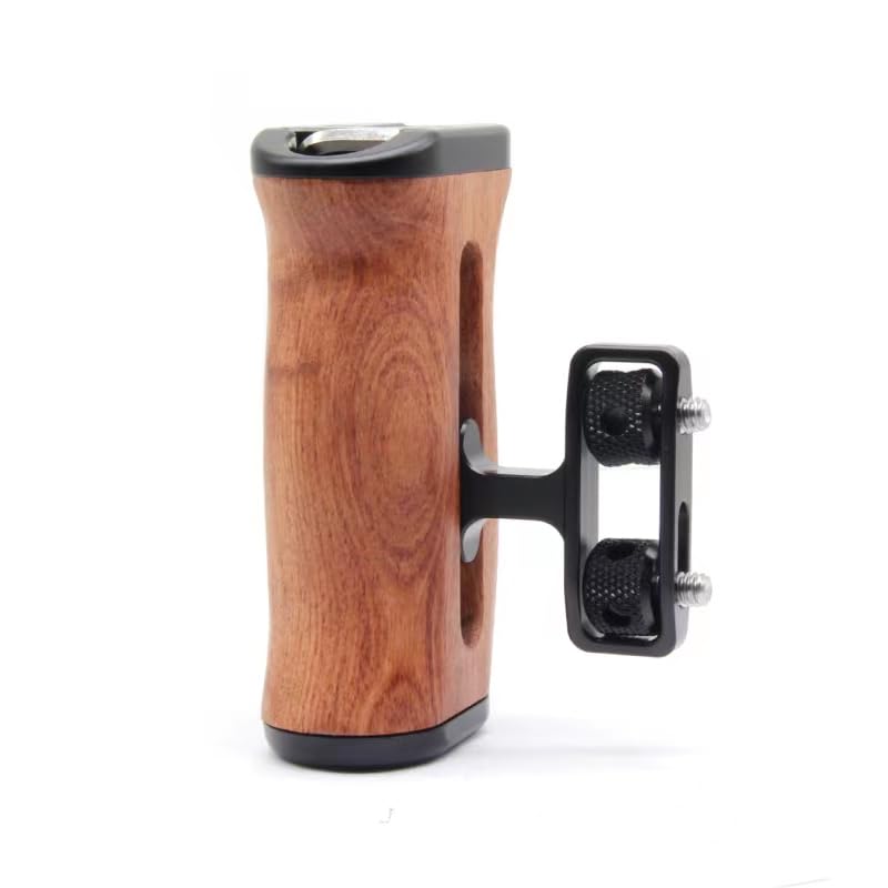 Image of Yantralay Wooden Side Handle Grip for Camera Cage | Cold Shoe Mount, 1 /4 inch & 3 /8 inch ARRI Thread | Left & Right-Hand Ergonomic Grip | DSLR Accessories