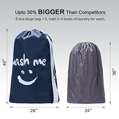 Homest 2 Pack Xl Wash Me Travel Laundry Bag With Strap, Dirty Clothes Organizer, Carry Up To 4 Loads Of Laundry, Easy Fit A Laundry Hamper Or Basket #TOP3