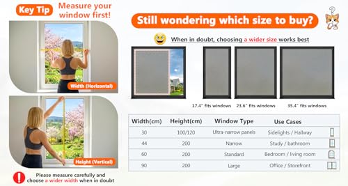 DARUITE Frosted Window Film Privacy Film for Glass,No Glue Removable Opaque Window Film Static Cling Self-Adhesive Anti UV for Home, Office, Bathroom (Gray, 30x120cm) - Image 6