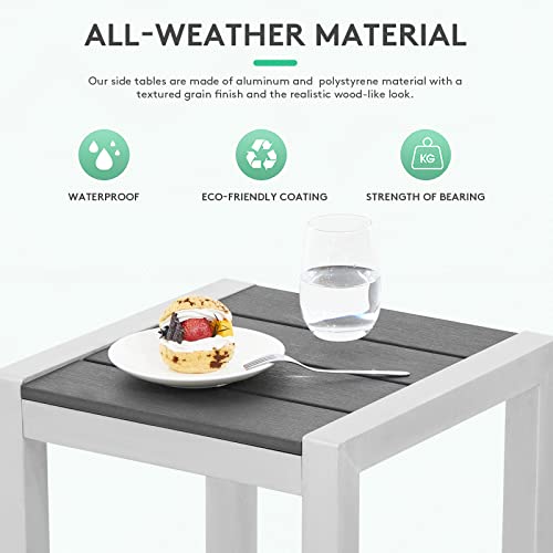 Jearey Aluminum Adirondack Outdoor Side Table, Pool Composite Patio Table, End Tables For Backyard, Pool, Indoor Companion, Grey #TOP4