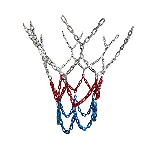 ARTSEWPLY 1pc Professional Basketball Net Durable Chain Basketball Accessory Sound Regular for Training and Recreation -Color Design Easy to Install