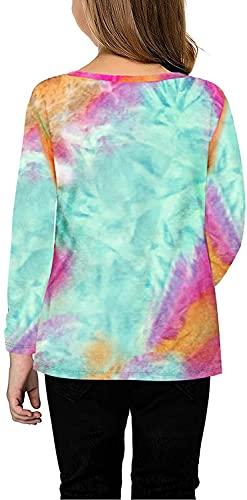 Image of Ecokauer Girls Casual Tunic Tops Knot Front Long Sleeve Loose Soft Blouse T-Shirt Size 4-13