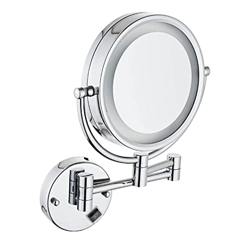 Miroir LED mural grossissant 3X rond 8,5 pouces double face orientable