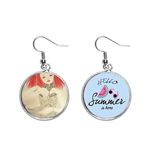 Pendientes de sandía de marioneta china para tus días de playa