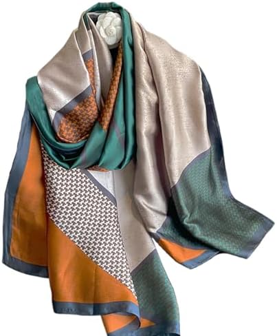NALACAL Fashion Scarves, 100% Satin Silk Scarf, Long Lightweight Sunscreen Shawls Wraps for Women Hair Scarves, Wraps Lightweight Scarves Fashion Scarves for All Seasons